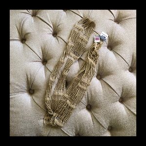 NWT Ten Thousand Villages Thin Gold Scarf